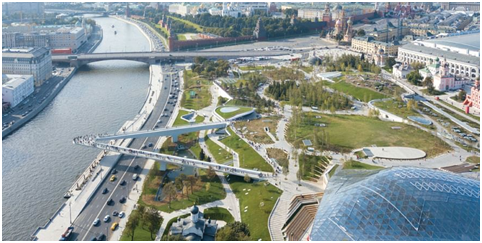 Рисунок 1. Москва, Парк Зарядье [фотография с сайта «культура РФ» https://www.culture.ru/institutes/42737/park-zaryade ] Figure 1. Moscow, Zaryadye Park [photo from the web-site “Culture.RF”]