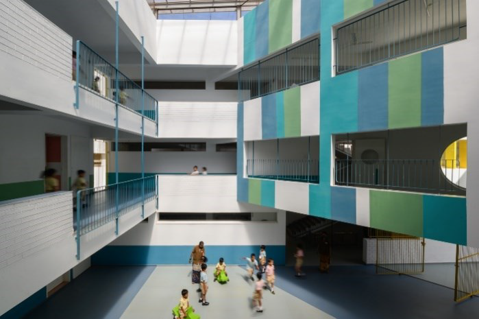 Рисунок 3. Санскритская дошкольная школа в Гокак, Индия. [Archdaily URL: https://www.archdaily.com/ 988546/sanskruti-pre-primary-schoolshreyas-patil-architects (дата обращения: 12.12.2023)] Figure 3. Sanskrit preschool school in Gokak, India