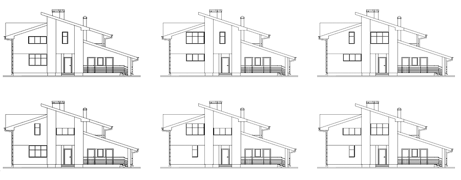 Рисунок 5. Все варианты размещения 3 окон на 3 возможных местах Figure 5. All options for placing 3 windows in 3 possible locations