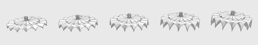 Рисунок 8. Изменение параметра высоты нижних арок модели Figure 8. Changing the height parameter of the lower arches of the model