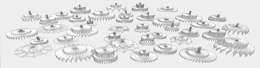 Рисунок 10. Объекты с различными значениями па- раметров Figure 10. Objects with different parameter values