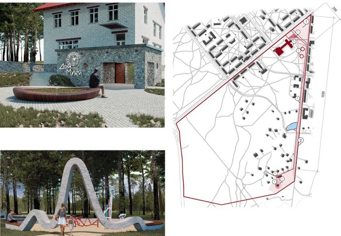 Рисунок 3. Дизайн среды музея академика М.А.Ла-рентьева в Академгородке города Новосибирска Figure 3. Design of the museum environment by academian M.A. Lavrentiev in Academgorodok in Novosibirsk