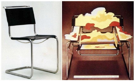 Рис. 3 «Ре-дизайн» итальянского дизайнера Алессандро Мендини (1980 год) известного кресла немецкого дизайнера Марселя Бройера (1928 год) - на рисунке слева.