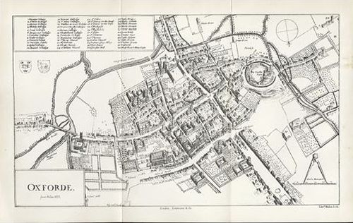 Илл. 5. План кампуса Оксфордского университета и прилегающей территории, 1643 г.