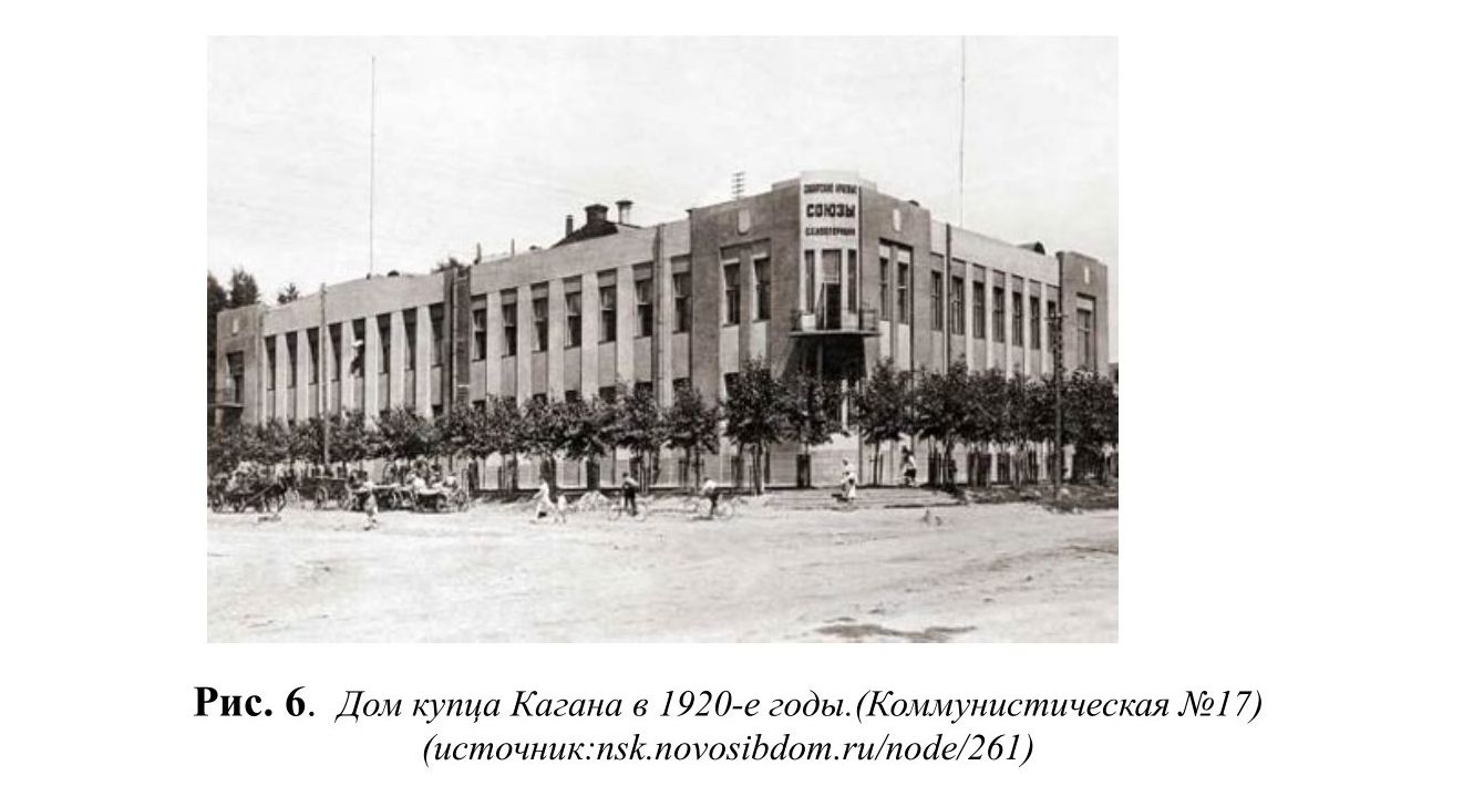 Рис. 6.  Дом купца Кагана в 1920-е годы.(Коммунистическая №17)